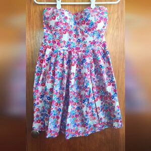 Strapless Floral Dress